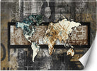 Carta-Da-Parati,-Mappa-del-mondo-in-stile-vintage