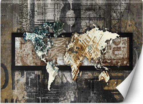 Carta-Da-Parati,-Mappa-del-mondo-in-stile-vintage