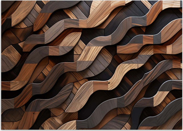 Carta-Da-Parati,-Onde-marroni-astratte-3D
