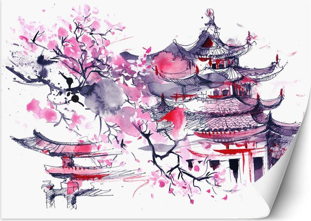 Carta-Da-Parati,-Pagoda-giapponese