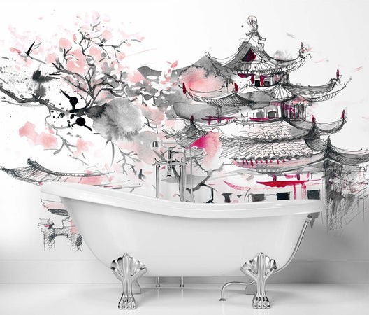 Carta-Da-Parati,-Pagoda-giapponese