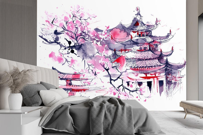 Carta-Da-Parati,-Pagoda-giapponese
