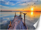 Carta-Da-Parati,-Passerella-Lago-Tramonto