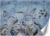 Carta-Da-Parati,-Pavoni-ai-tropici-blu