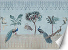 Carta-Da-Parati,-Pavoni-Uccelli-Fiori-Tropicali