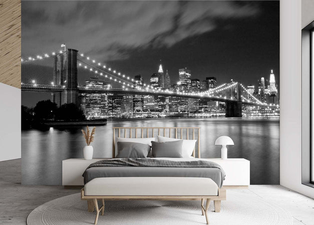 Carta-Da-Parati,-Ponte-di-Brooklyn-di-notte-a-New-York