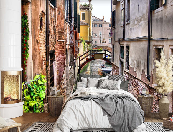 Carta-Da-Parati,-Ponte-e-gondola-di-Venezia