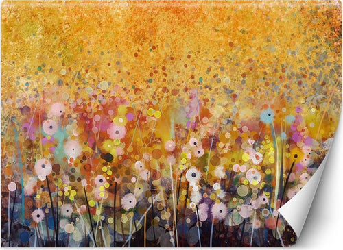 Carta-Da-Parati,-Prato-con-fiori-astrazione-colorata