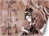 Carta-Da-Parati,-Ritratto-di-geisha-rosa-marrone