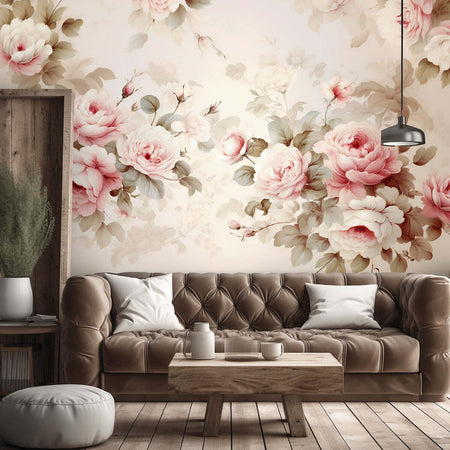 Carta-Da-Parati,-Rose-Shabby-Chic