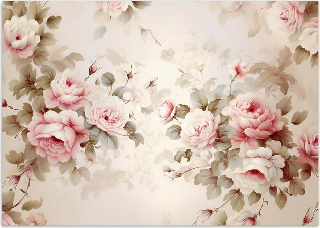 Carta-Da-Parati,-Rose-Shabby-Chic