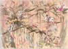 Carta-Da-Parati,-Scimmie-nella-giungla-tropicale-Marrone-Arancione-Rosa