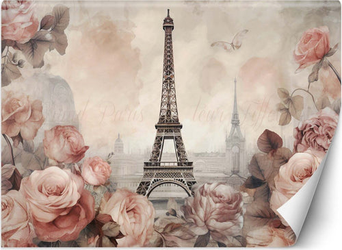 Carta-Da-Parati,-Torre-Eiffel-Shabby-Chic