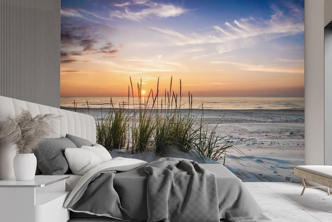 Carta-Da-Parati,-Tramonto-su-una-spiaggia