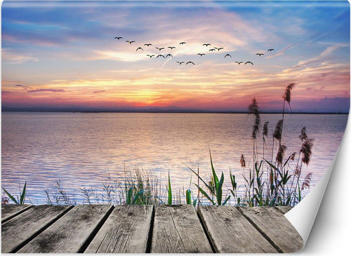 Carta-Da-Parati,-Tramonto-sul-lago