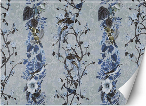 Carta-Da-Parati,-Uccelli-boho-su-rami