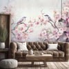 Carta-Da-Parati,-Uccelli-e-fiori-Shabby-Chic