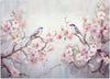Carta-Da-Parati,-Uccelli-e-fiori-Shabby-Chic