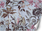Carta-Da-Parati,-Uccelli-Foglie-tropicali-viola