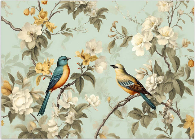 Carta-Da-Parati,-Uccelli-su-ramo