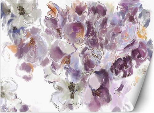Carta-Da-Parati,-Viollet-viola-Iris-Flower-dipinto-a-mano