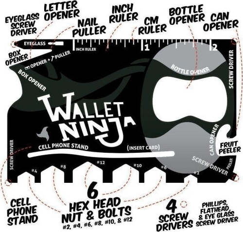 CARTA DI CREDITO TASCA PORTACARTE NINJA 18IN1 STRUMENTO MULTI-UTILIZZO ATTREZZI CACCIAVITE GADGET REGALO FAI DA TE Fai da te/Utensili elettrici e a mano/Utensili a mano/Cacciaviti/Set cacciaviti Trade Shop italia - Napoli, Commerciovirtuoso.it