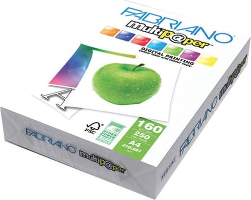 Carta Multipaper - A4 - 160 gr - bianco - Fabriano - conf. 250 fogli [multipack] 5 pezzi Cancelleria e prodotti per ufficio/Carta blocchi e quaderni/Carta/Carta per fotocopiatrici e stampanti/Carta per fotocopiatrice e multiuso Eurocartuccia - Pavullo, Commerciovirtuoso.it