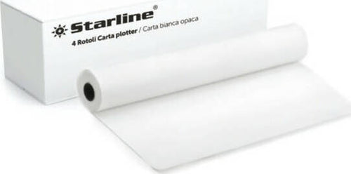 Carta plotter - stampa inkjet - 420 mm x 50 mt - 80 gr - opaca - bianco - Starline [multipack] 8 pezzi Cancelleria e prodotti per ufficio/Carta blocchi e quaderni/Carta/Carta per fotocopiatrici e stampanti/Carta per fotocopiatrice e multiuso Eurocartuccia - Pavullo, Commerciovirtuoso.it