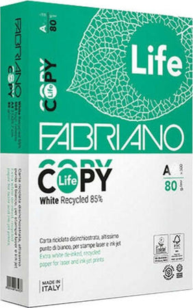 Carta riciclata copy life - A3 - 80 gr - Fabriano - conf. 500 fogli [multipack] 5 pezzi Cancelleria e prodotti per ufficio/Carta blocchi e quaderni/Carta/Carta per fotocopiatrici e stampanti/Carta per fotocopiatrice e multiuso Eurocartuccia - Pavullo, Commerciovirtuoso.it