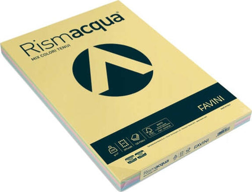 Carta Rismacqua - A3 - 200 gr - mix 5 colori - Favini - conf. 125 fogli Casa e cucina/Hobby creativi/Carta e lavorazione della carta/Carta/Carta decorativa Eurocartuccia - Pavullo, Commerciovirtuoso.it