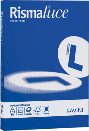 Carta Rismaluce - A4 - 200 gr - blu prussia 62 - Favini - conf. 125 fogli Casa e cucina/Hobby creativi/Carta e lavorazione della carta/Carta/Carta decorativa Eurocartuccia - Pavullo, Commerciovirtuoso.it