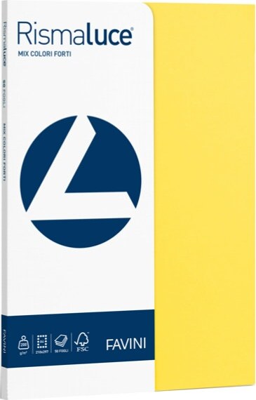 Carta Rismaluce Small - A4 - 200 gr - mix 5 colori - Favini - conf. 50 fogli Casa e cucina/Hobby creativi/Carta e lavorazione della carta/Carta/Carta decorativa Eurocartuccia - Pavullo, Commerciovirtuoso.it