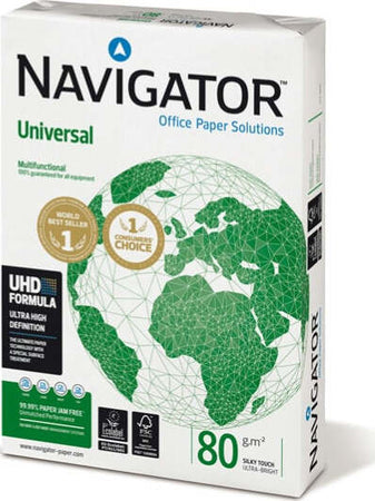 Carta Universal - A4 - 80 gr - bianco - Navigator - conf. 500 fogli [multipack] 5 pezzi Cancelleria e prodotti per ufficio/Carta blocchi e quaderni/Carta/Carta per fotocopiatrici e stampanti/Carta per fotocopiatrice e multiuso Eurocartuccia - Pavullo, Commerciovirtuoso.it