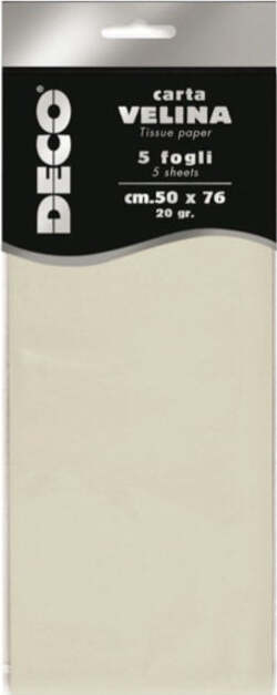 Carta velina - 20 gr - 50 x 76 cm - avorio - Deco - busta 5 fogli Casa e cucina/Hobby creativi/Carta e lavorazione della carta/Carta/Carta crespa Eurocartuccia - Pavullo, Commerciovirtuoso.it