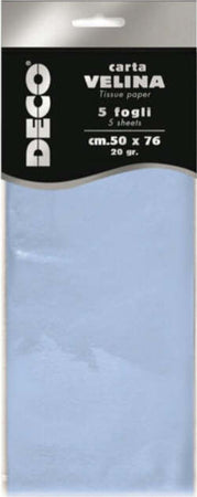 Carta velina - 20 gr - 50 x 76 cm - azzurro baby - Deco - busta 5 fogli Casa e cucina/Hobby creativi/Carta e lavorazione della carta/Carta/Carta crespa Eurocartuccia - Pavullo, Commerciovirtuoso.it