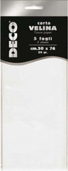 Carta velina - 20 gr - 50 x 76 cm - bianco perlescente - Deco - busta 5 fogli Casa e cucina/Hobby creativi/Carta e lavorazione della carta/Carta/Carta crespa Eurocartuccia - Pavullo, Commerciovirtuoso.it