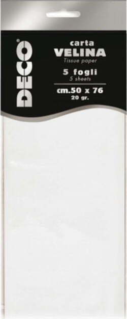 Carta velina - 20 gr - 50 x 76 cm - bianco perlescente - Deco - busta 5 fogli Casa e cucina/Hobby creativi/Carta e lavorazione della carta/Carta/Carta crespa Eurocartuccia - Pavullo, Commerciovirtuoso.it