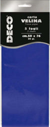 Carta velina - 20 gr - 50 x 76 cm - blu - Deco - busta 5 fogli Casa e cucina/Hobby creativi/Carta e lavorazione della carta/Carta/Carta crespa Eurocartuccia - Pavullo, Commerciovirtuoso.it