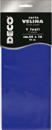 Carta velina - 20 gr - 50 x 76 cm - blu - Deco - busta 5 fogli Casa e cucina/Hobby creativi/Carta e lavorazione della carta/Carta/Carta crespa Eurocartuccia - Pavullo, Commerciovirtuoso.it
