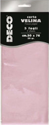 Carta velina - 20 gr - 50 x 76 cm - rosa - Deco - busta 5 fogli Casa e cucina/Hobby creativi/Carta e lavorazione della carta/Carta/Carta crespa Eurocartuccia - Pavullo, Commerciovirtuoso.it