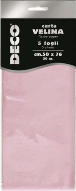 Carta velina - 20 gr - 50 x 76 cm - rosa - Deco - busta 5 fogli Casa e cucina/Hobby creativi/Carta e lavorazione della carta/Carta/Carta crespa Eurocartuccia - Pavullo, Commerciovirtuoso.it