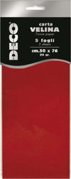 Carta velina - 20 gr - 50 x 76 cm - rosso - Deco - busta 5 fogli Casa e cucina/Hobby creativi/Carta e lavorazione della carta/Carta/Carta crespa Eurocartuccia - Pavullo, Commerciovirtuoso.it
