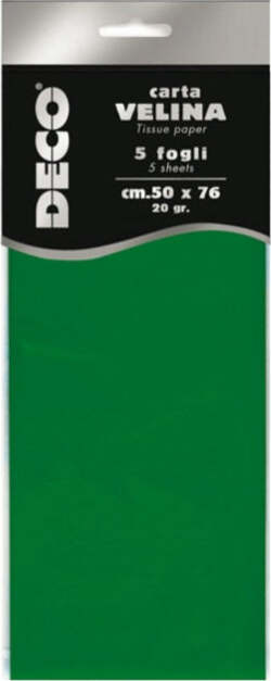 Carta velina - 20 gr - 50 x 76 cm - verde chiaro - Deco - busta 5 fogli Casa e cucina/Hobby creativi/Carta e lavorazione della carta/Carta/Carta crespa Eurocartuccia - Pavullo, Commerciovirtuoso.it