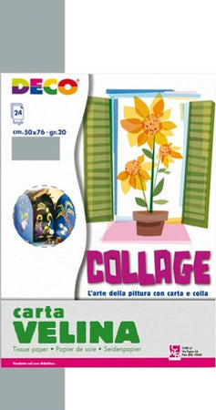 Carta velina - 50 x 76 cm - argento - Deco - busta 24 fogli Casa e cucina/Hobby creativi/Carta e lavorazione della carta/Carta/Carta crespa Eurocartuccia - Pavullo, Commerciovirtuoso.it