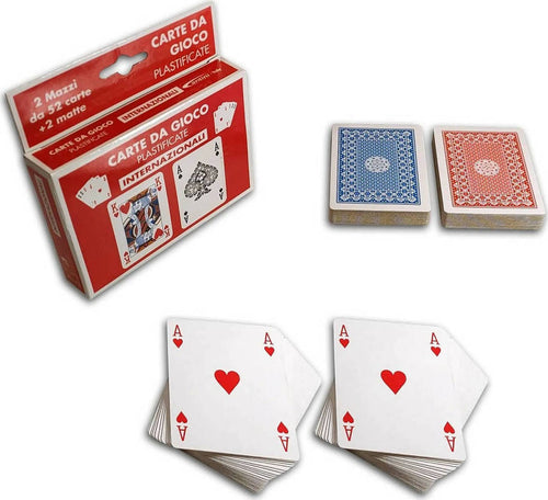 Carte-da-gioco-francesi-plastificate-per-poker-ramino-burraco-scala-40-mazzo-da-52-carte-e-2-matte
