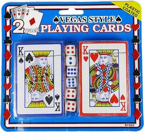 Carte-da-gioco-francesi-plastificate-per-poker-ramino-las-vegas-scala-40-mazzo-da-52-carte-e-2-matte-con-6-dadi