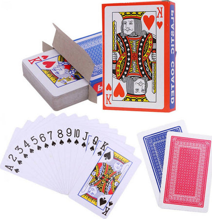 Carte-da-gioco-francesi-plastificate-per-poker-ramino-las-vegas-scala-40-mazzo-da-52-carte-e-2-matte-con-6-dadi