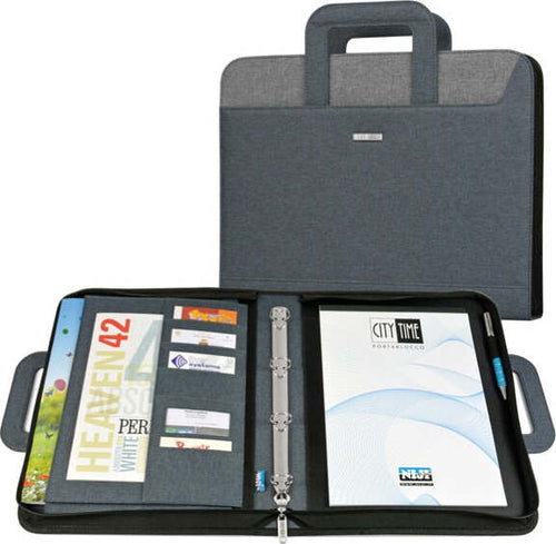 Cartella portablocco - con manici - nero-grigio - 28 5x36cm - City Time Cancelleria e prodotti per ufficio/Archivio ufficio e accessori per scrivania/Archivio ufficio/Portablocchi e portamoduli Eurocartuccia - Pavullo, Commerciovirtuoso.it