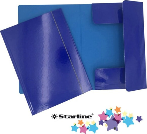 Cartellina con elastico - cartone plastificato - 3 lembi - 25x34 cm - blu - Queen Starline [multipack] 10 pezzi Cancelleria e prodotti per ufficio/Archivio ufficio e accessori per scrivania/Archivio ufficio/Cartelle/Cartelle portadocumenti Eurocartuccia - Pavullo, Commerciovirtuoso.it