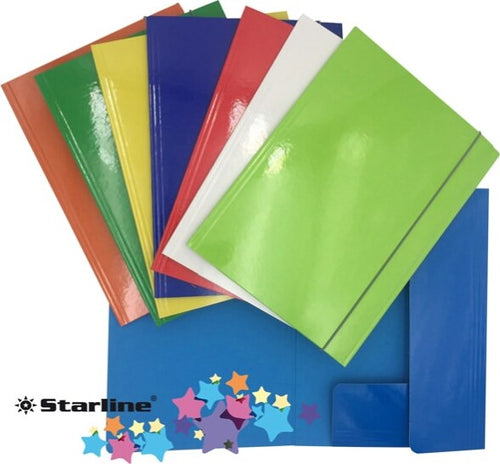 Cartellina con elastico - cartone plastificato - 3 lembi - 25x34 cm - colori assortiti - Queen Starline [multipack] 10 pezzi Cancelleria e prodotti per ufficio/Archivio ufficio e accessori per scrivania/Archivio ufficio/Cartelle/Cartelle portadocumenti Eurocartuccia - Pavullo, Commerciovirtuoso.it